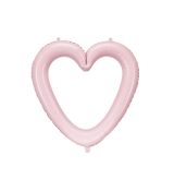 Fóliový balónek Rám srdce, 86x83,5 cm, světle růžový