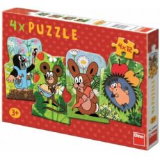 Puzzle Krtek a kamarádi, 4x12 dílků