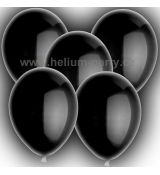 bíle svítící LED balónek černý 5 ks, 23 cm